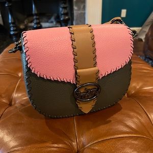 Coach Leather Pink and Green Small Crossbody